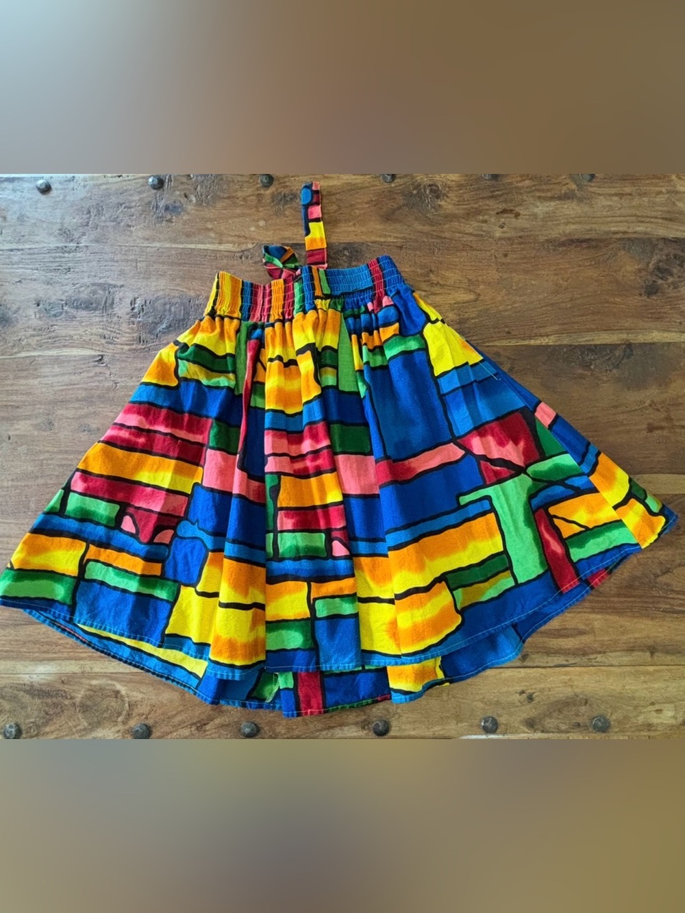 Colorblock Elastic Waist Swing Skirt - Multicolor - Picture 3 of 7